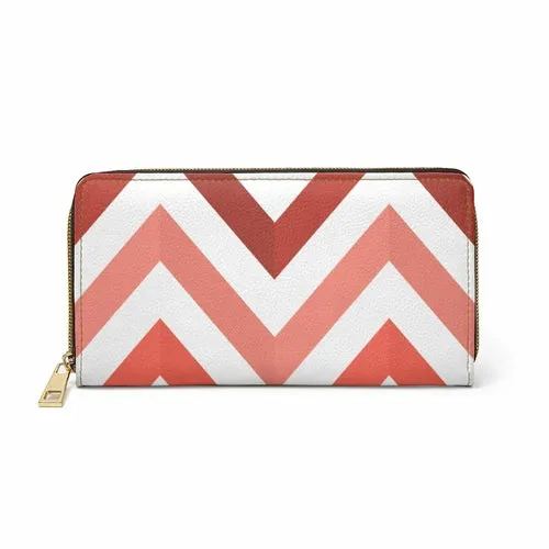 Wristlet Phone Wallet, White and Red Geometric Style Purse